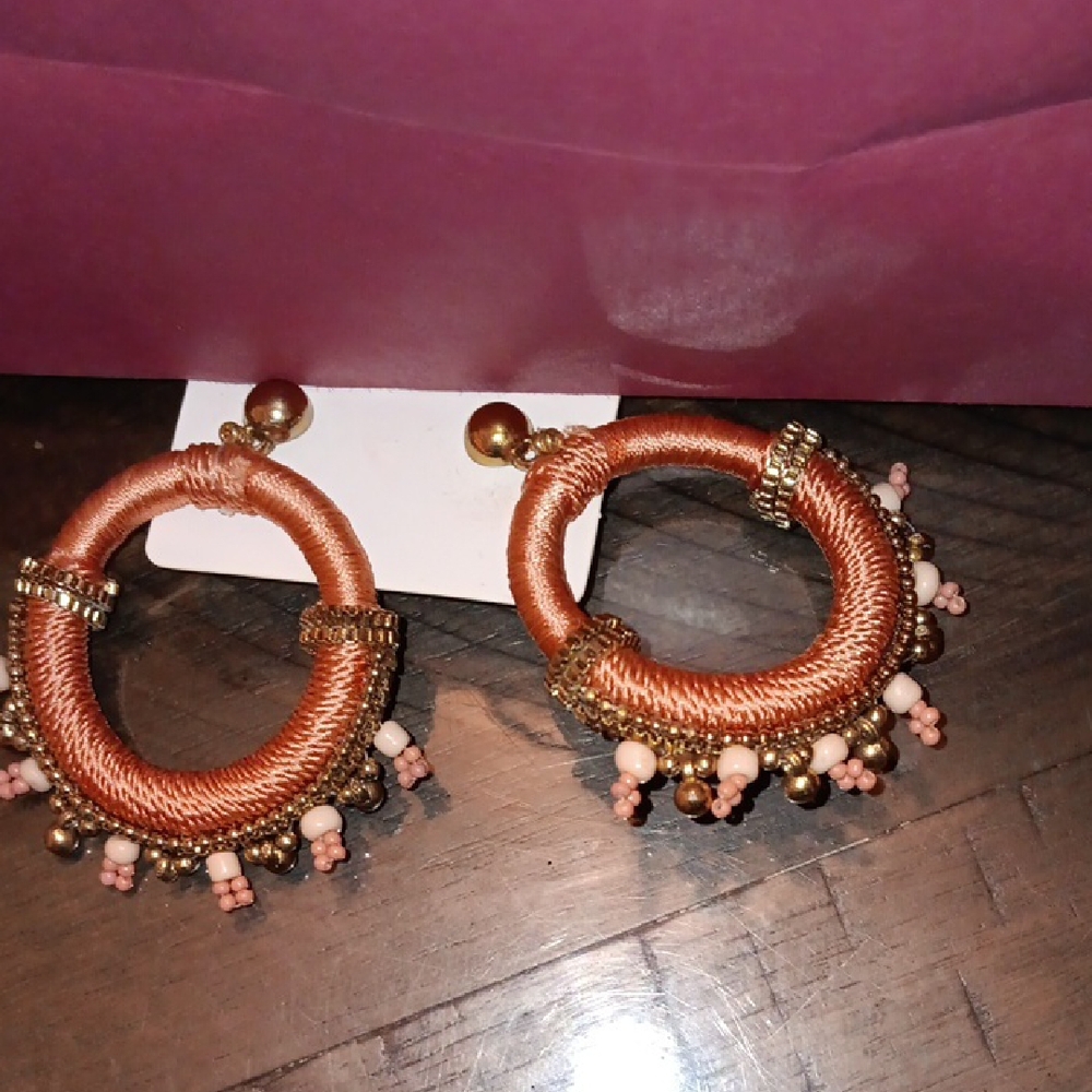 Boho Chic Hoop Earrings with Beads